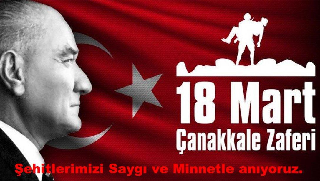 Çanakkale Zaferinin 106. Yıldönümünde Başta Gazi Mustafa Kemal ATATÜRK olmak üzere Tüm şehitlerimizi Saygı ve Minnetle anıyoruz.